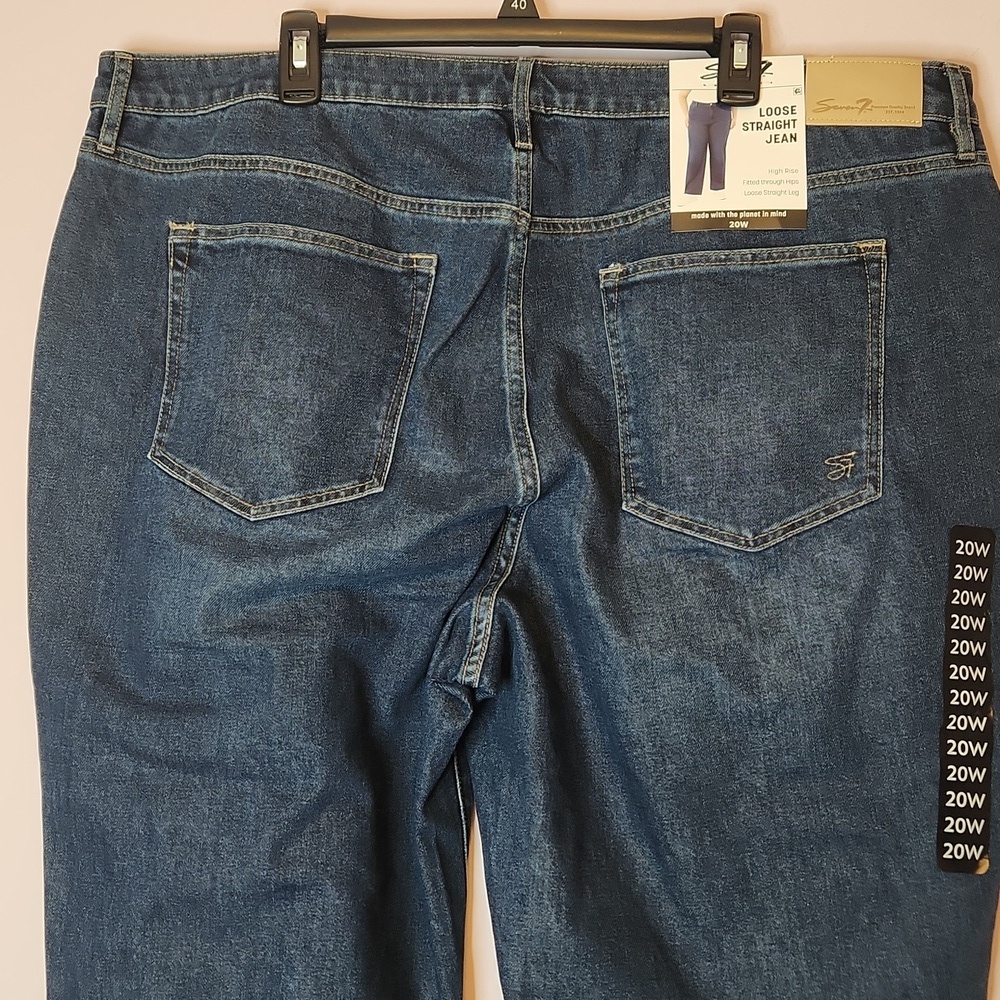 SEVEN7 Loose Straight Blue Jean High Rise, size 20W - Picture 5 of 13